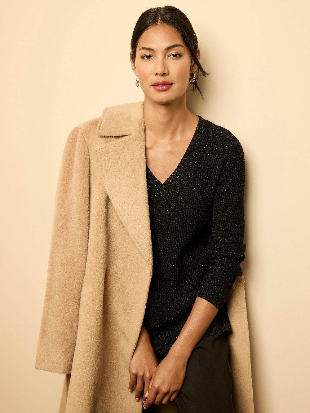 Nic Zoe Alpaca Wool Blend Wrap Coat