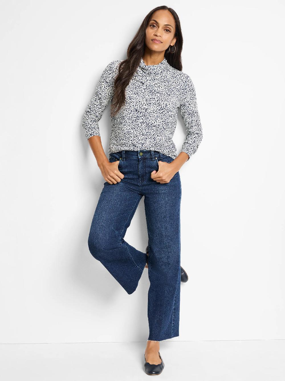 Nic Zoe Animal Instinct Drape Neck Top