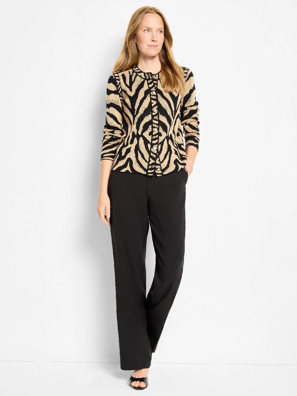 Nic Zoe Animal Jacquard Cardigan