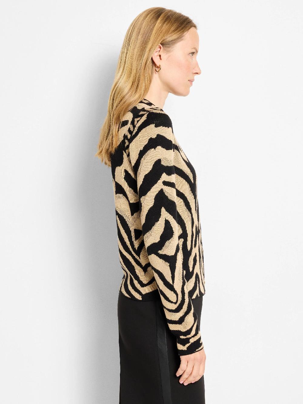 Nic Zoe Animal Jacquard Cardigan