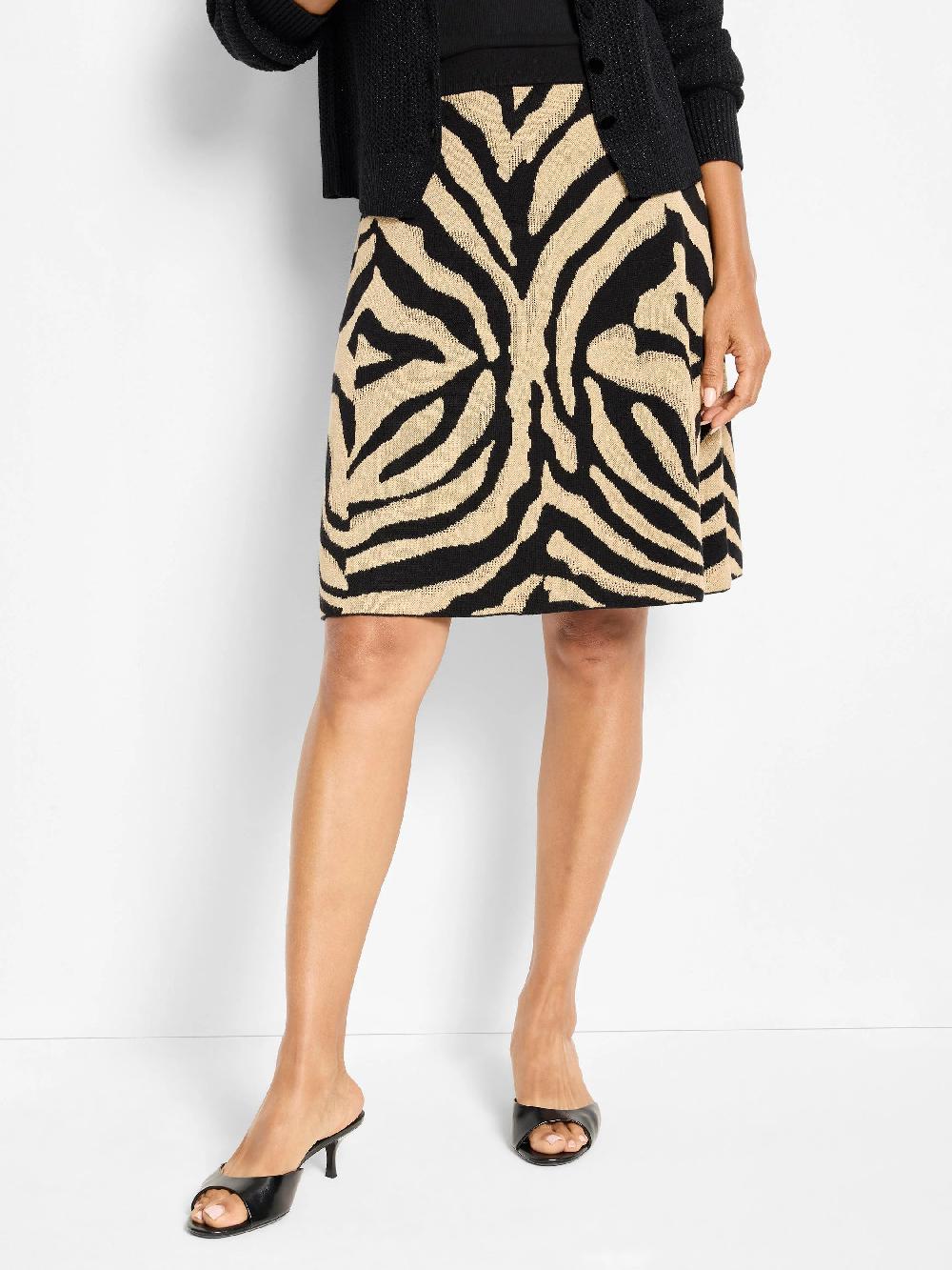 nic zoe Animal Jacquard Knit Skirt