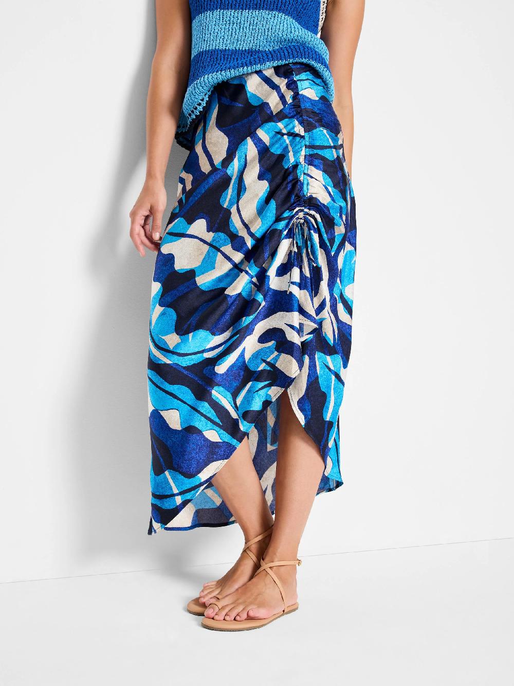 nic zoe Aqua Surf Side Ruche Skirt