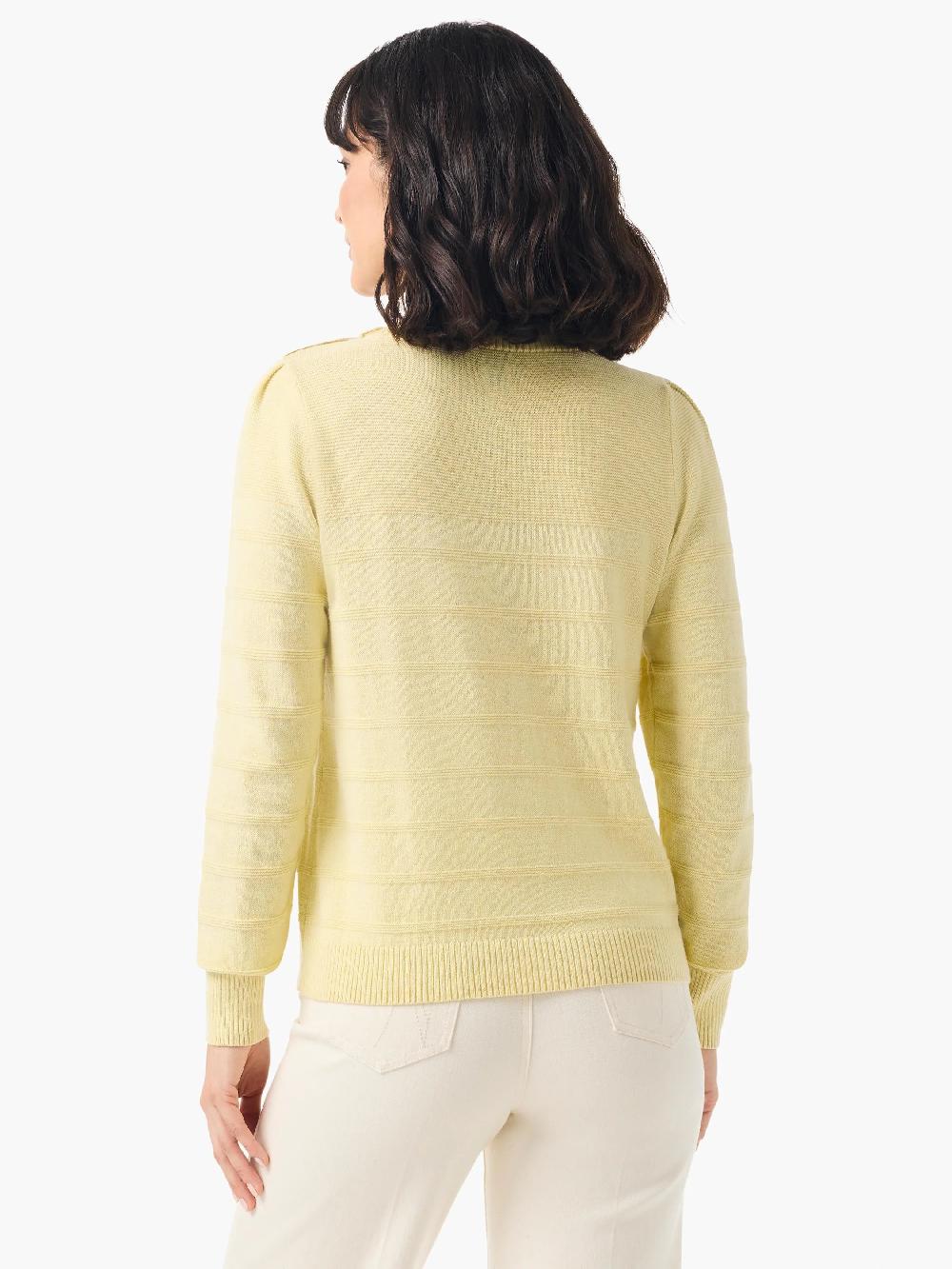Nic Zoe Button Shoulder Cashmere Sweater