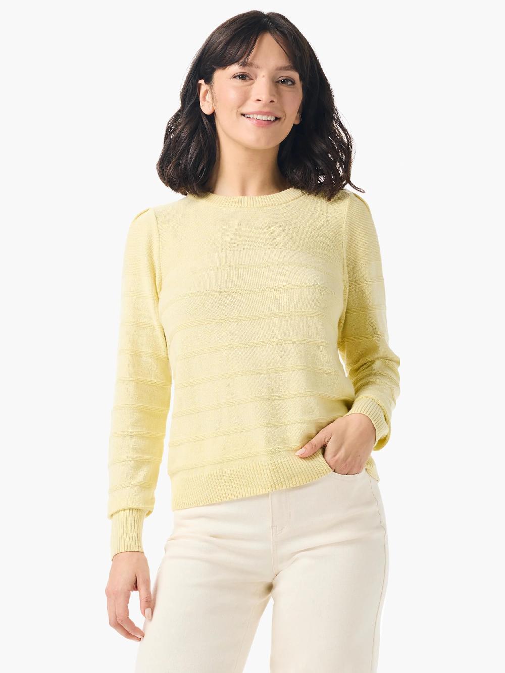 nic zoe Button Shoulder Cashmere Sweater