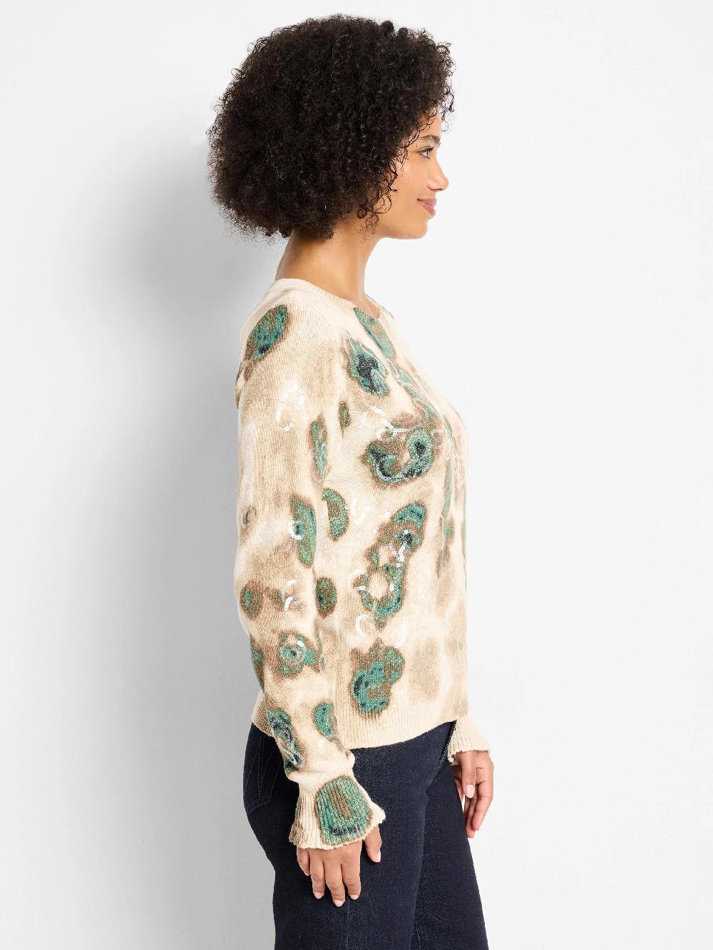 Nic Zoe Camo Shine Sweater