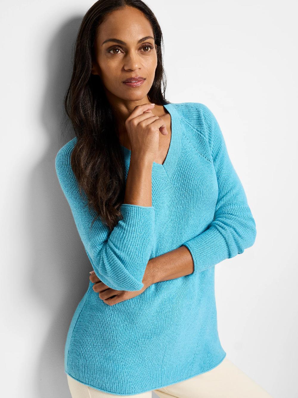 nic zoe Cashmere Blend V-Neck Sweater
