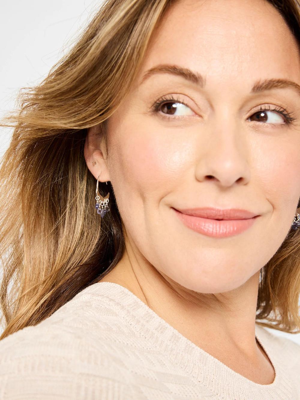 Nic Zoe Chan Luu Iolite Crescent Earrings