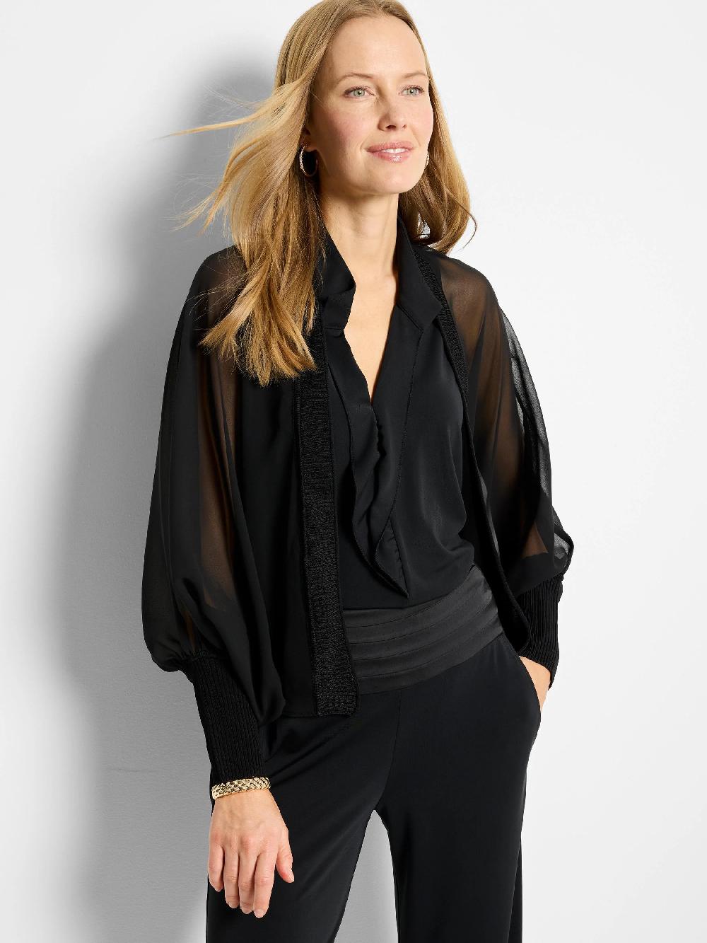 nic zoe Chiffon Crush Cardigan