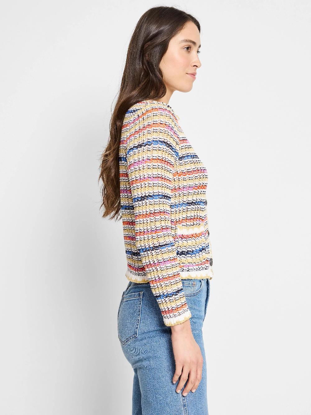 Nic Zoe Coastal Crochet Knit Jacket