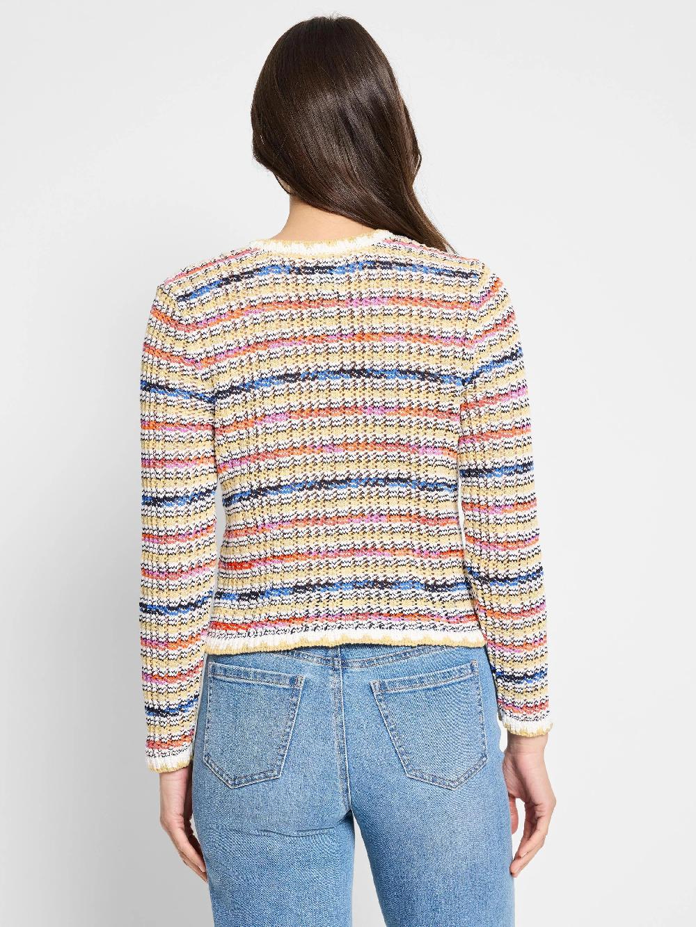 Nic Zoe Coastal Crochet Knit Jacket