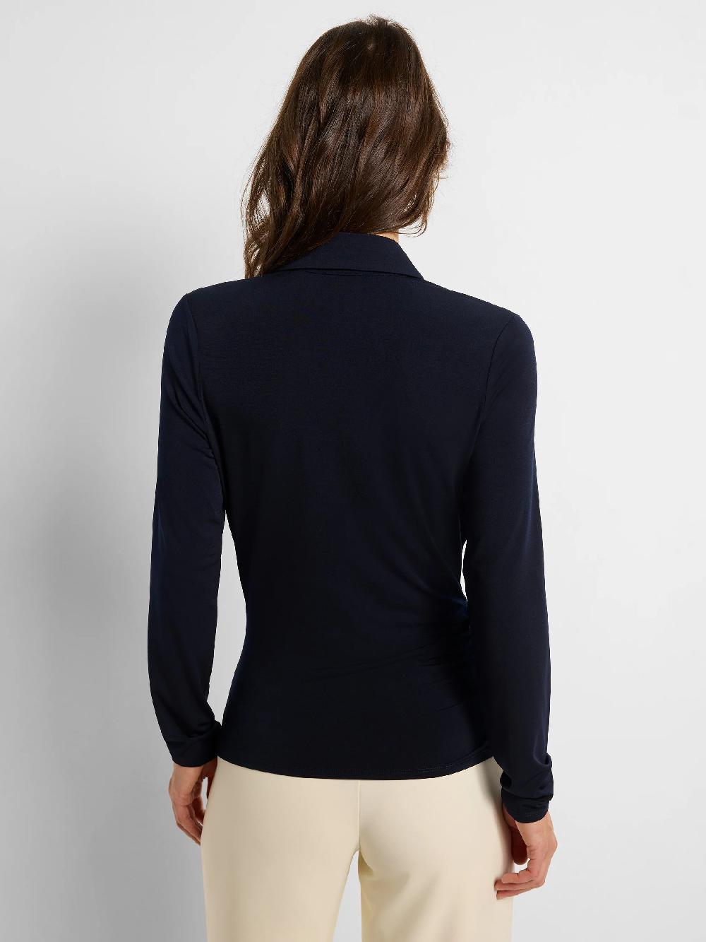 Nic Zoe Collared Knit Wrap Top