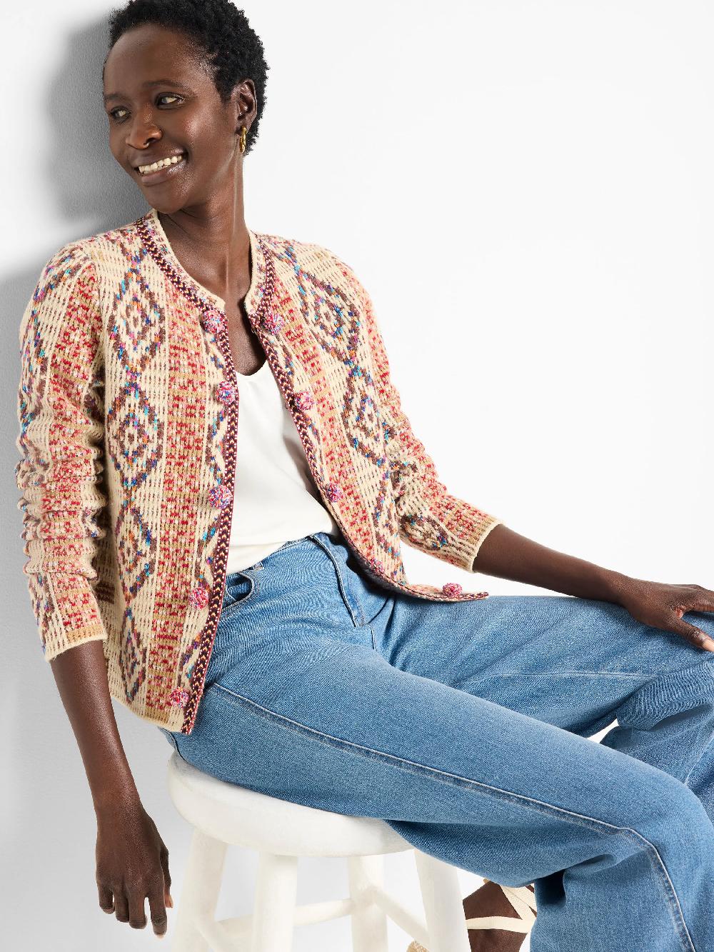 Nic Zoe Color Weave Knit Jacket