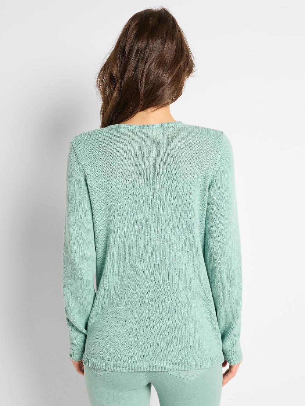 Nic Zoe Cotton Cord Soft V-Neck Sweater