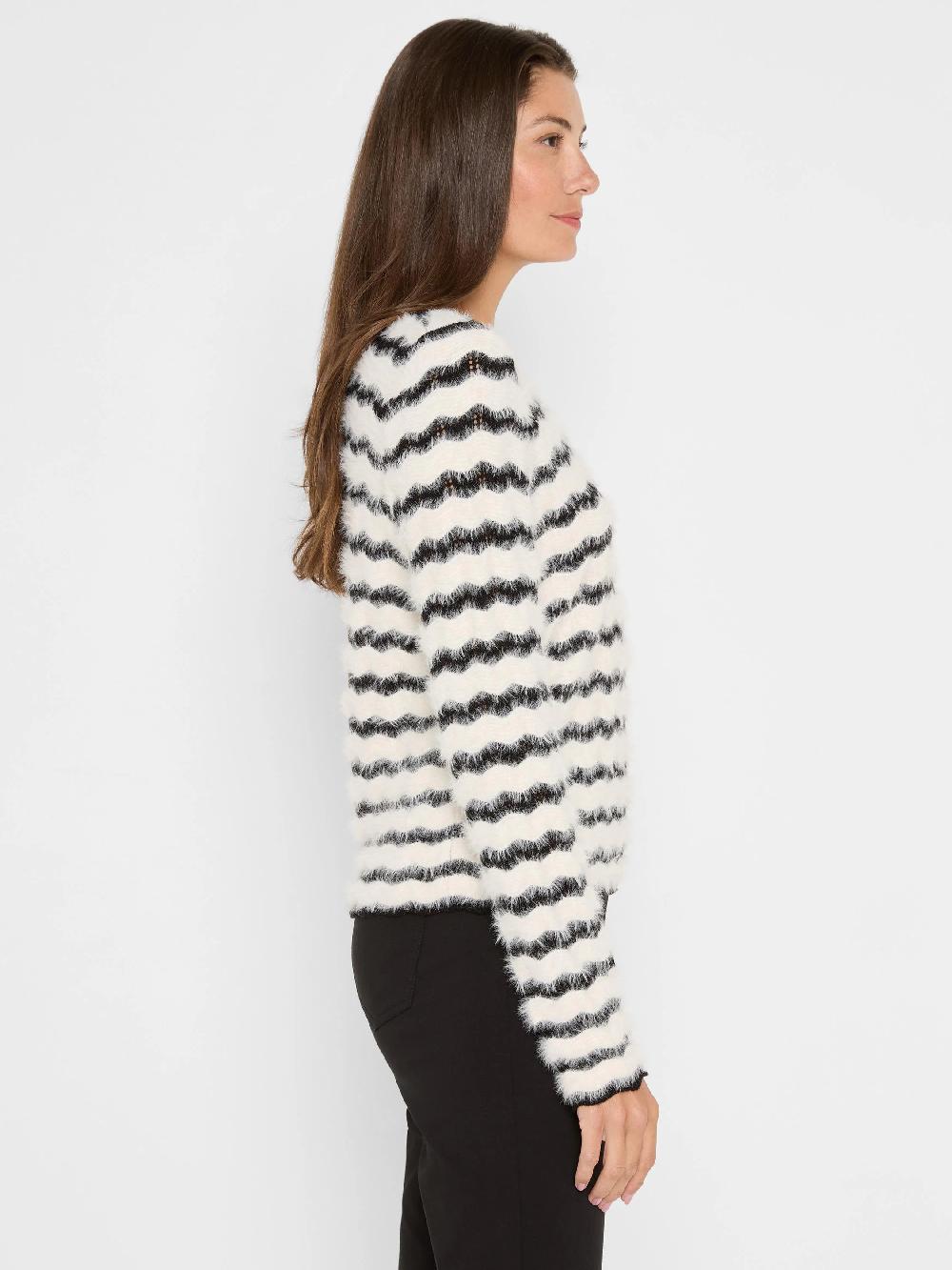 Nic Zoe Cozy Waves Striped Sweater