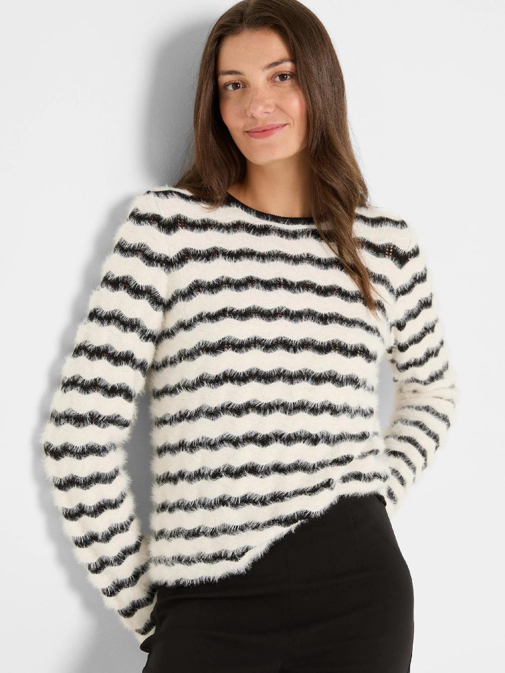 nic zoe Cozy Waves Striped Sweater