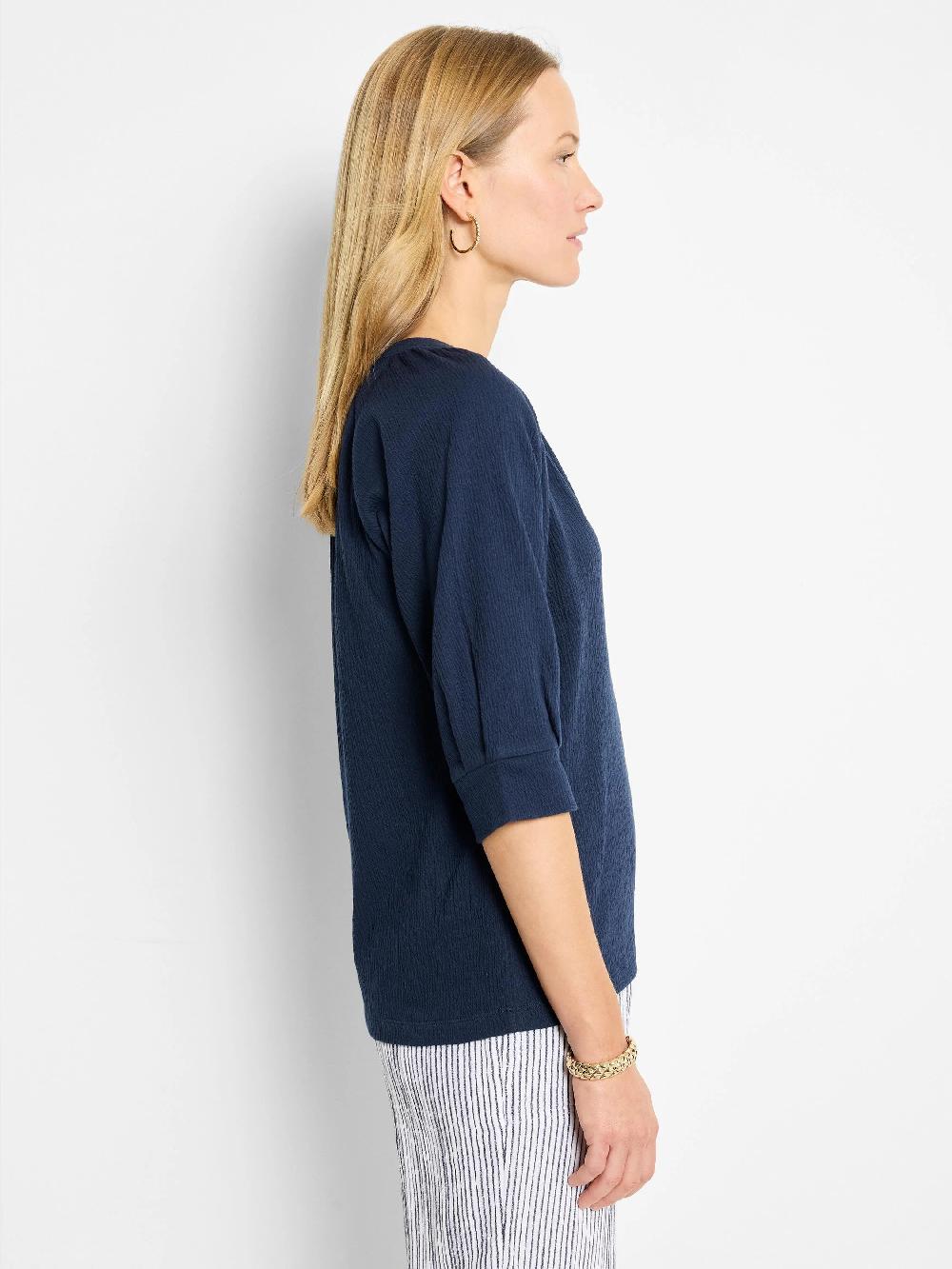 Nic Zoe Crinkle Knit Café Top