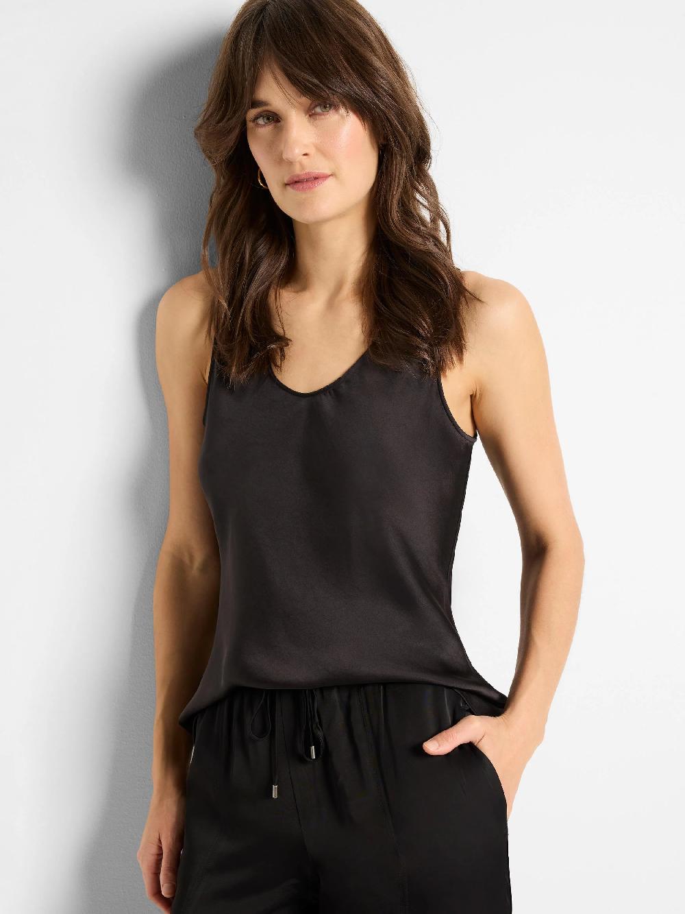 nic zoe Day Gloss Woven Scoop Tank
