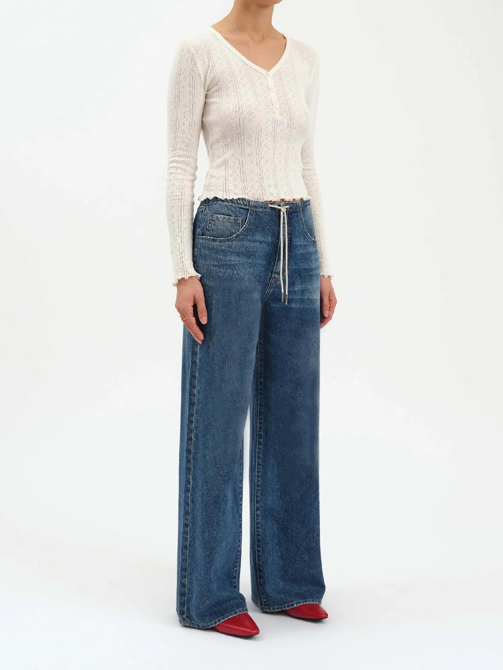 Nic Zoe Daze Madison Mid Rise Wide Leg Jean