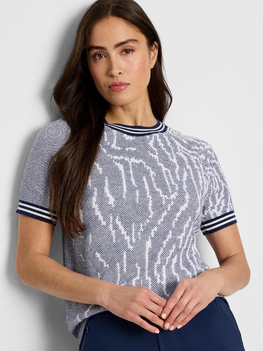 nic zoe Demi Jacquard Sweater Tee