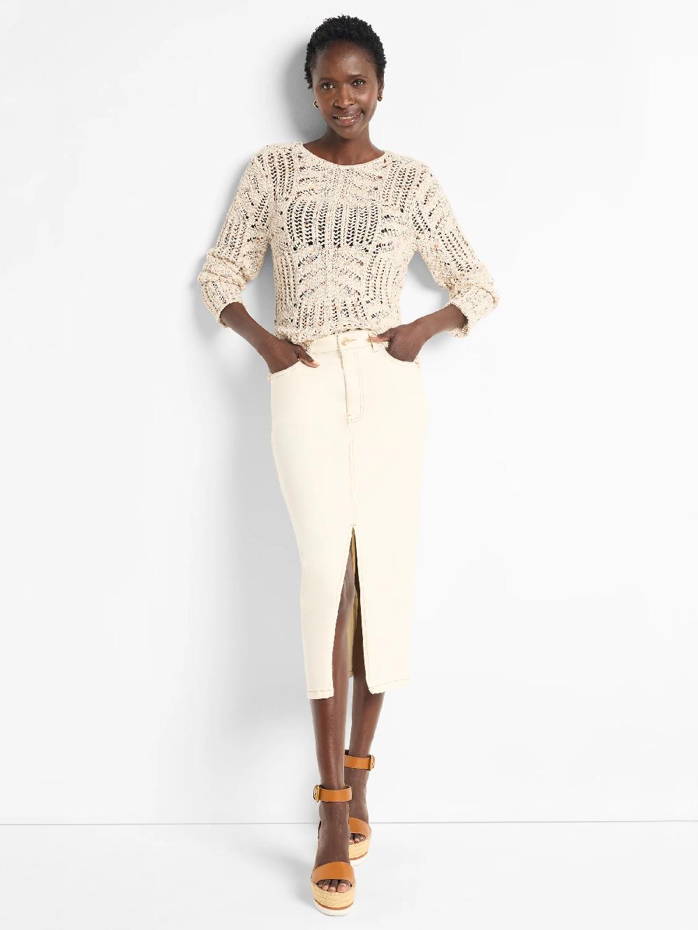 Nic Zoe Denim Dot Sweater