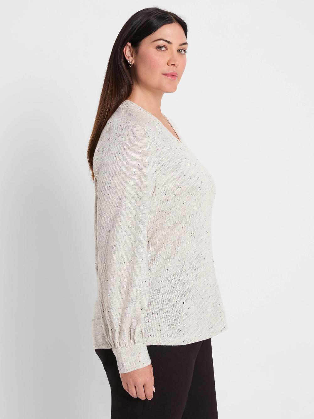 Nic Zoe Downtown Sparkle Nep Knit Top