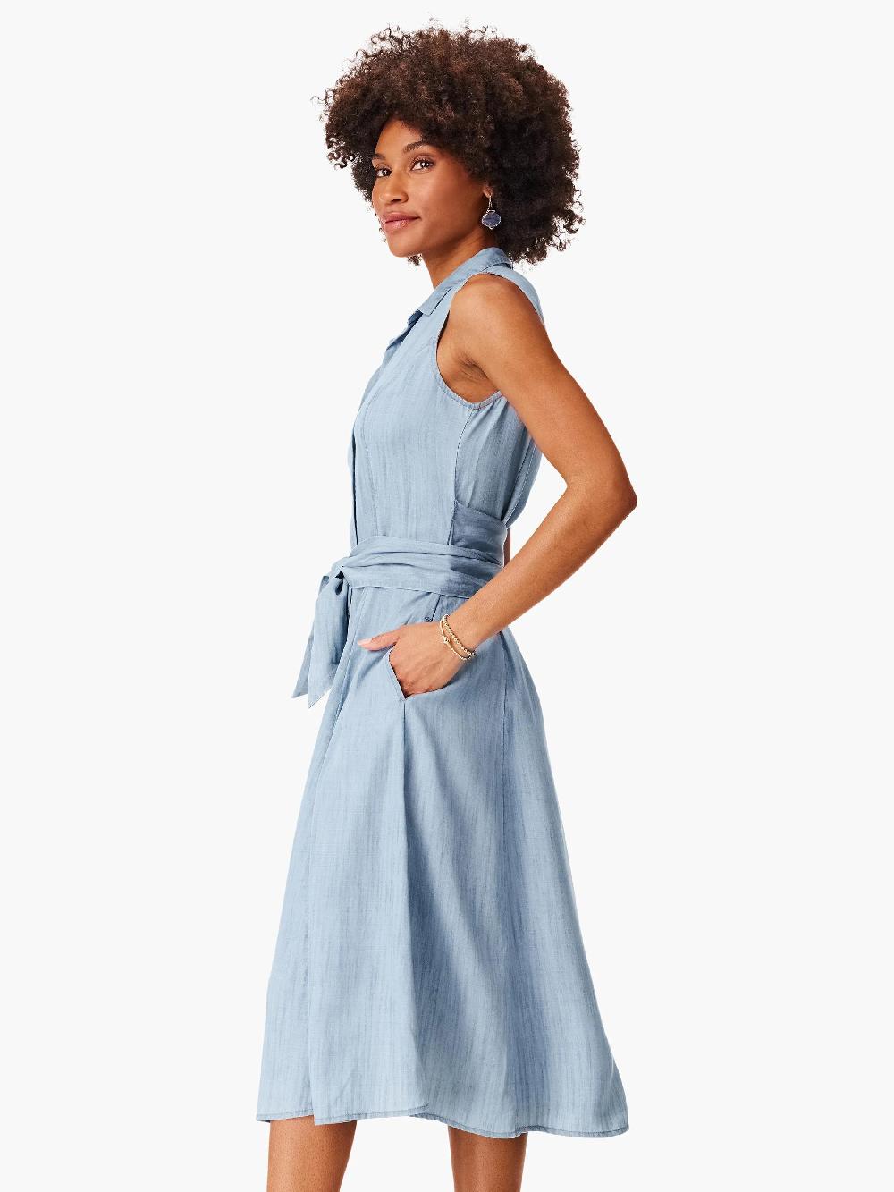 Nic Zoe Drapey Denim Shirtdress