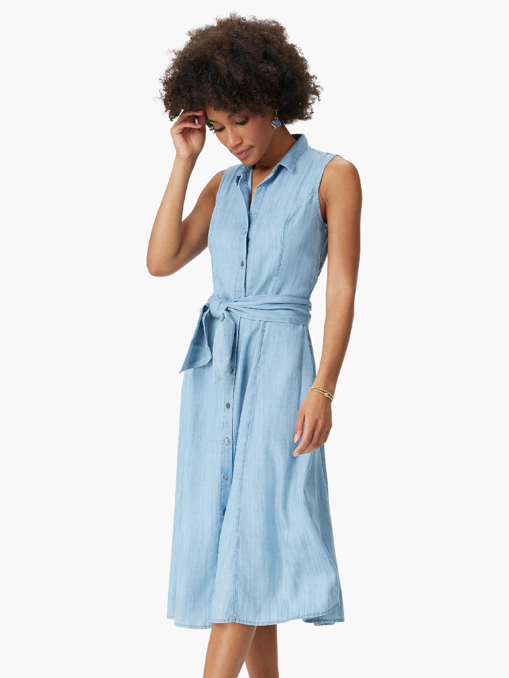 Nic Zoe Drapey Denim Shirtdress
