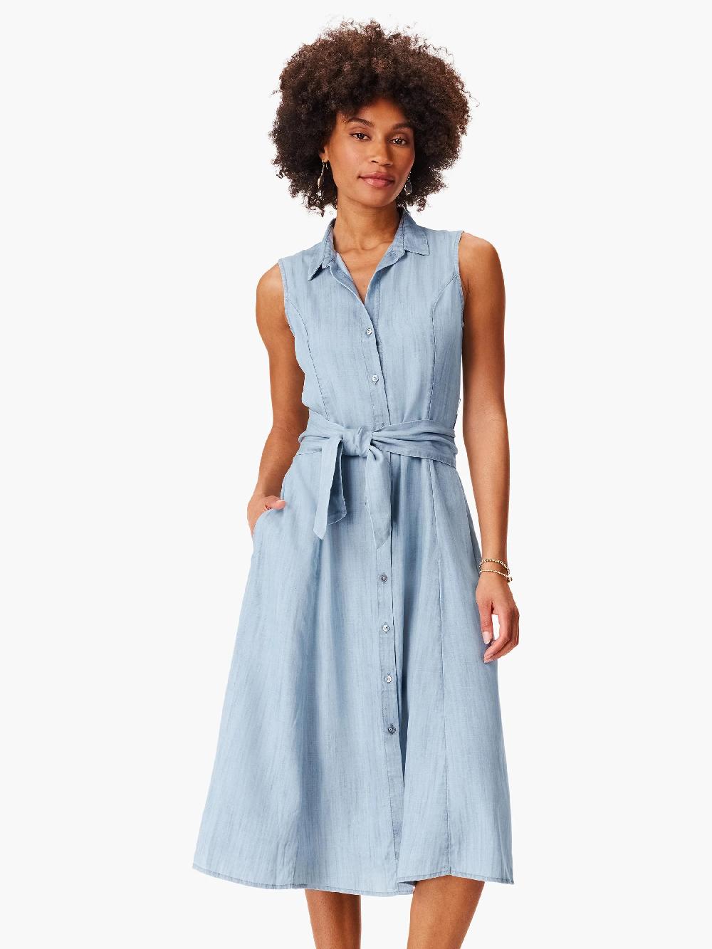 nic zoe Drapey Denim Shirtdress