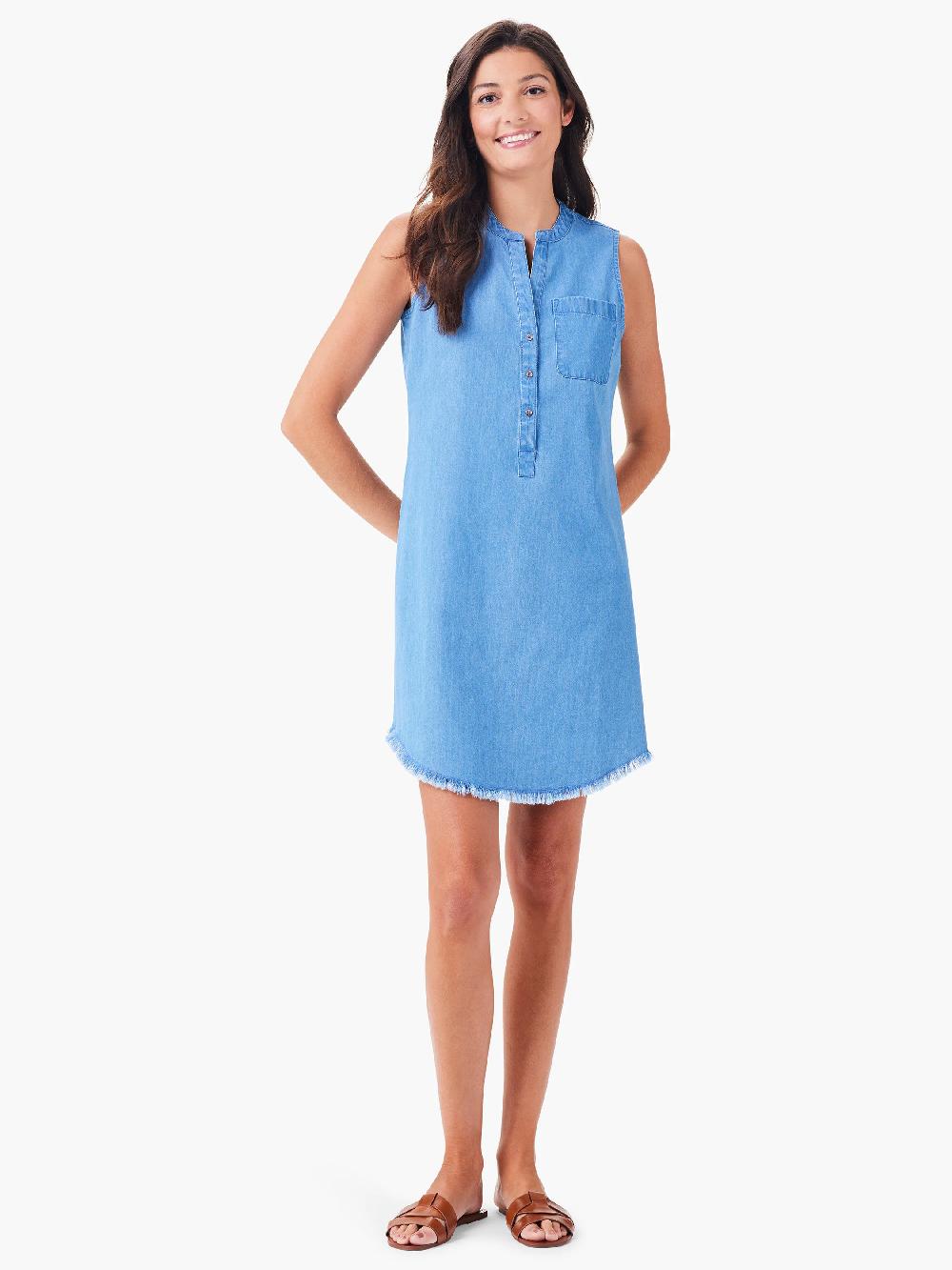 nic zoe Drapey Denim Throw On Dress