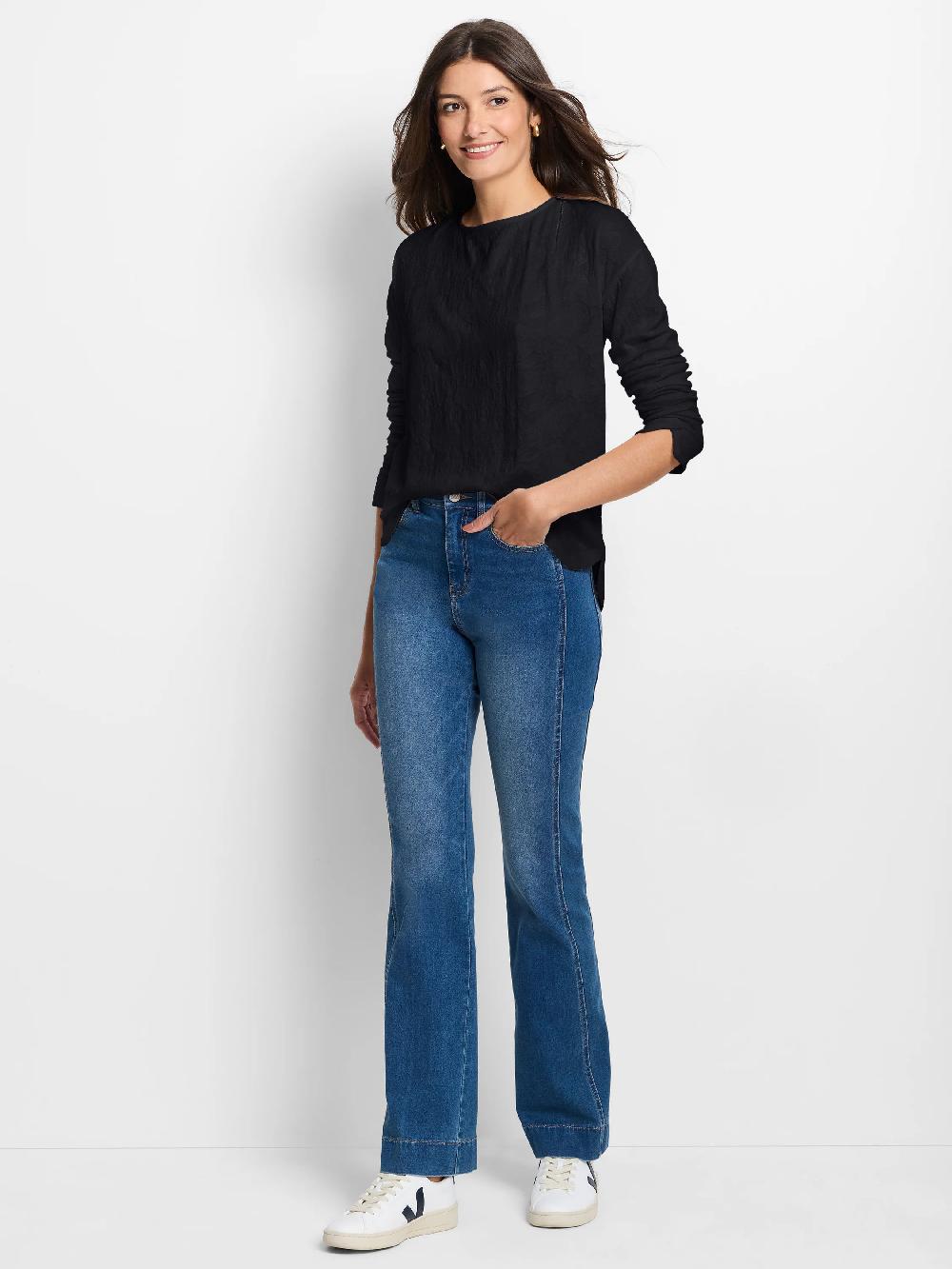 Nic Zoe Easy Fit Lace Knit Tee