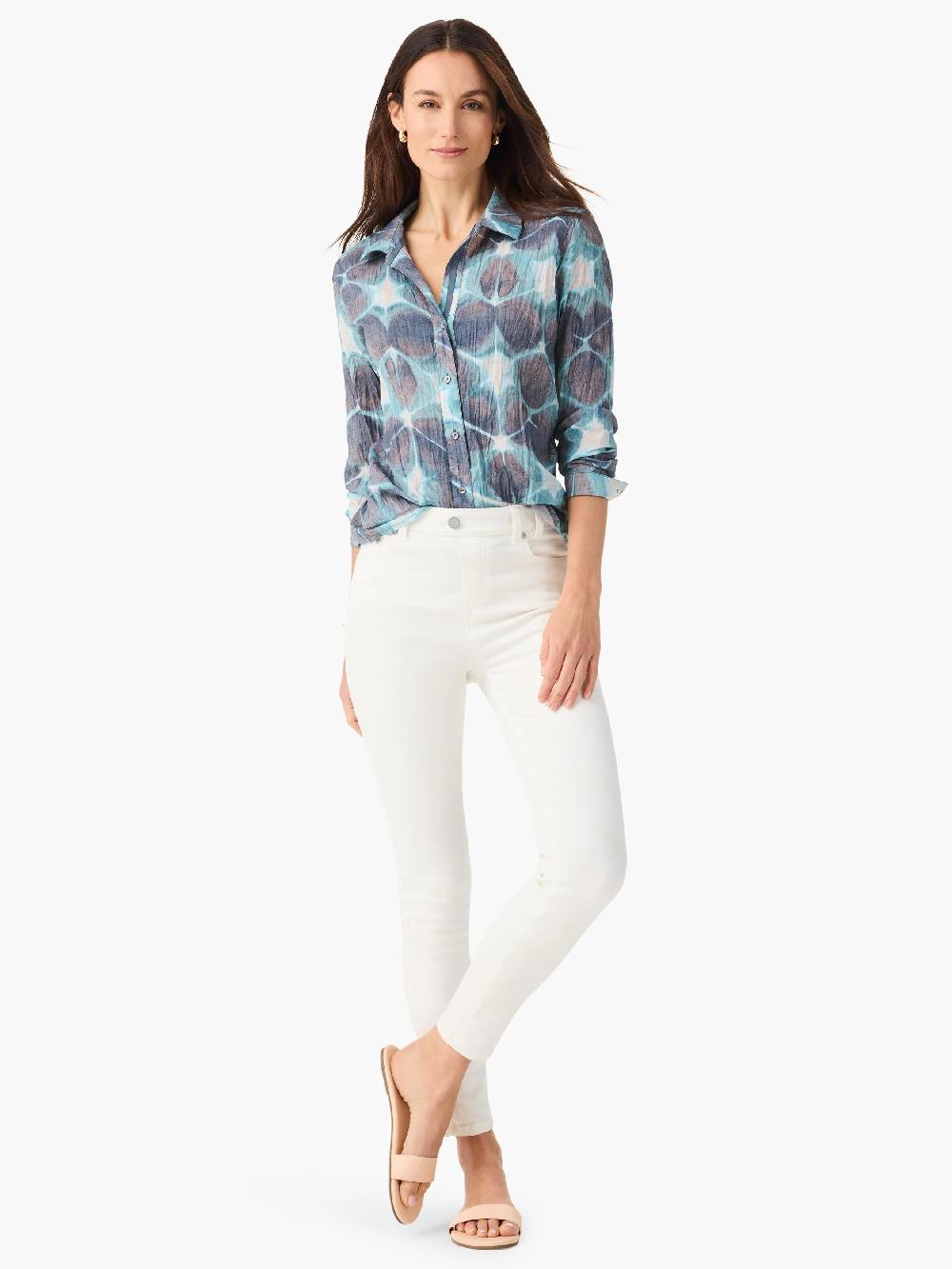 Nic Zoe Ethereal Seas Crinkle Shirt