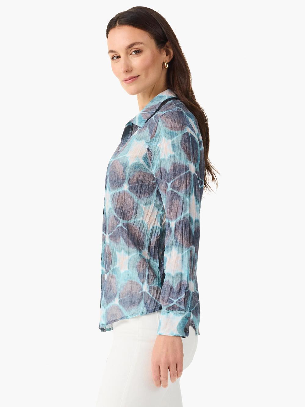 Nic Zoe Ethereal Seas Crinkle Shirt