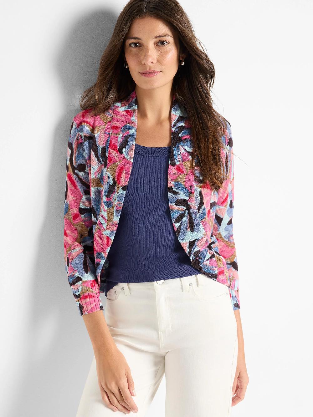 nic zoe Firework Foliage Bolero Cardigan