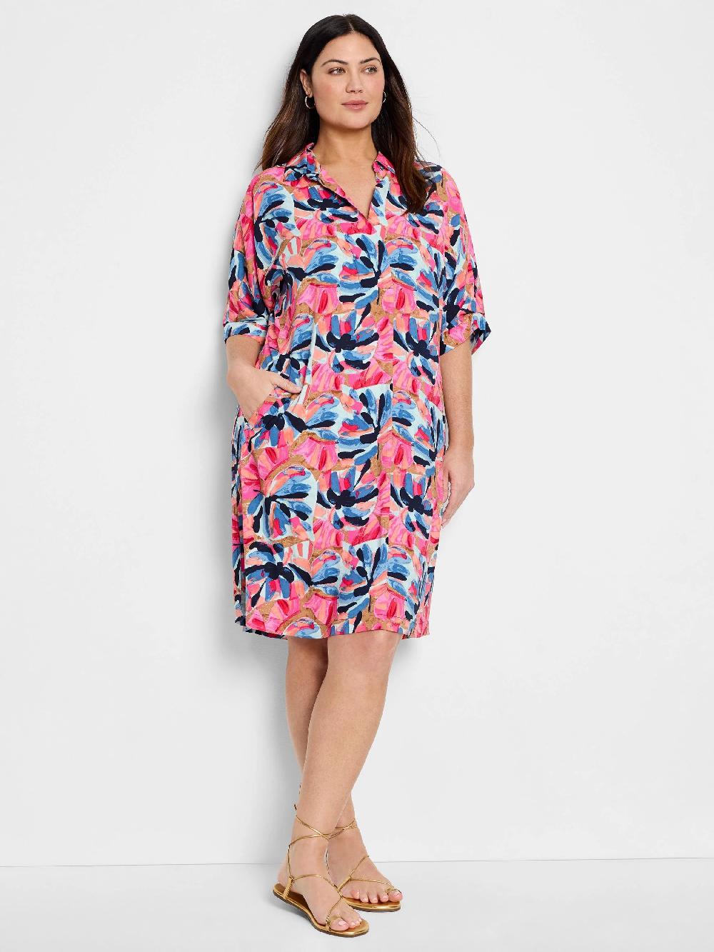 Nic Zoe Firework Foliage Polished Devon Dress