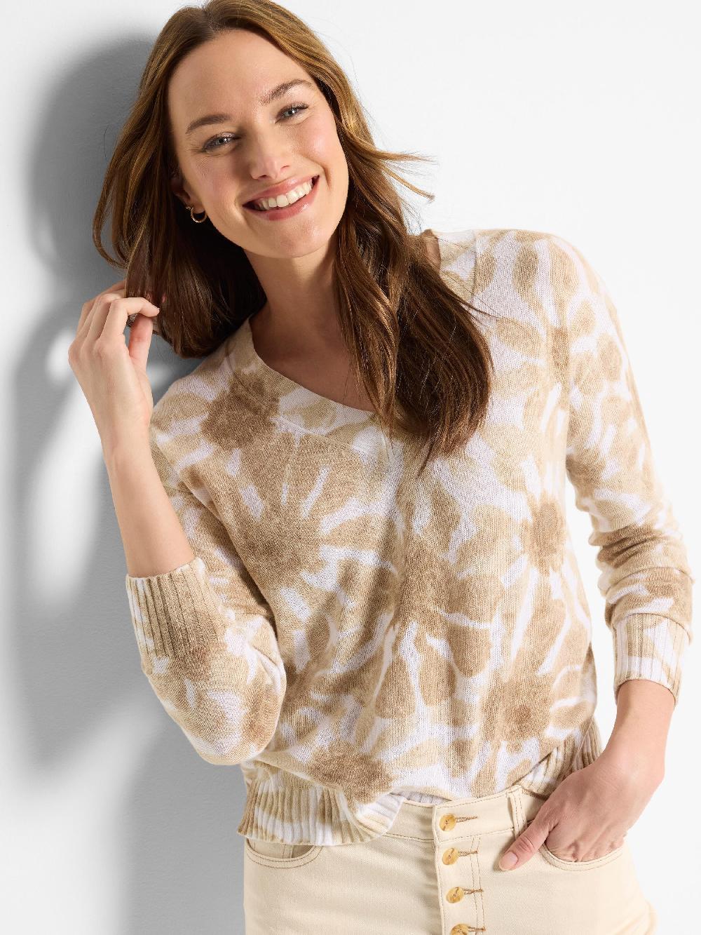 nic zoe Floral Hint Supersoft Sweater