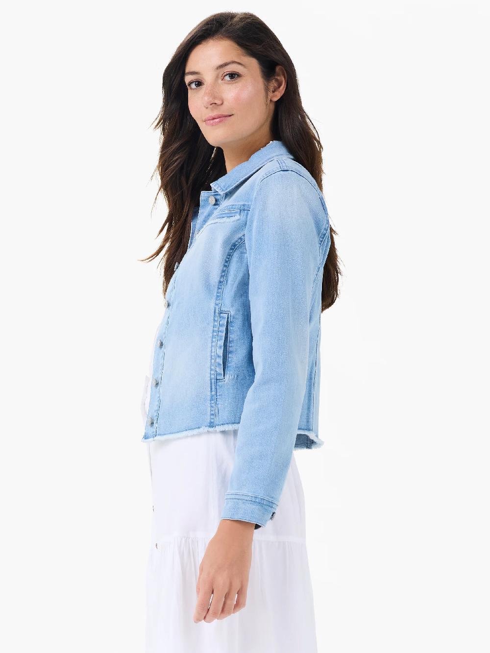 Nic Zoe Fringe Detail Denim Jacket
