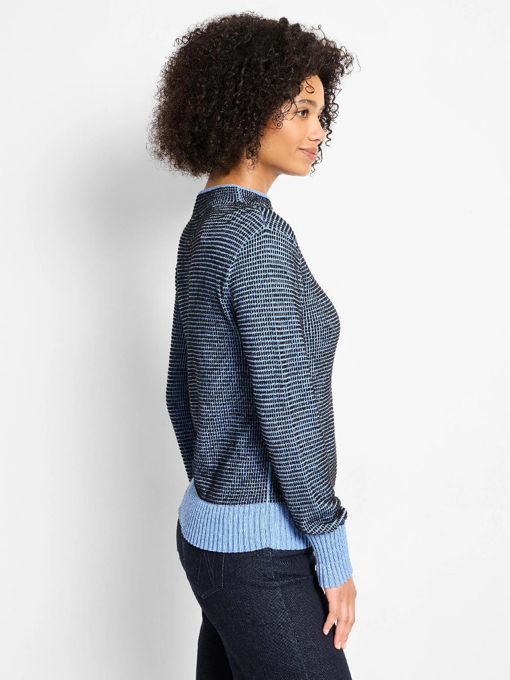 Nic Zoe Funnel Neck Pixel Knit Sweater