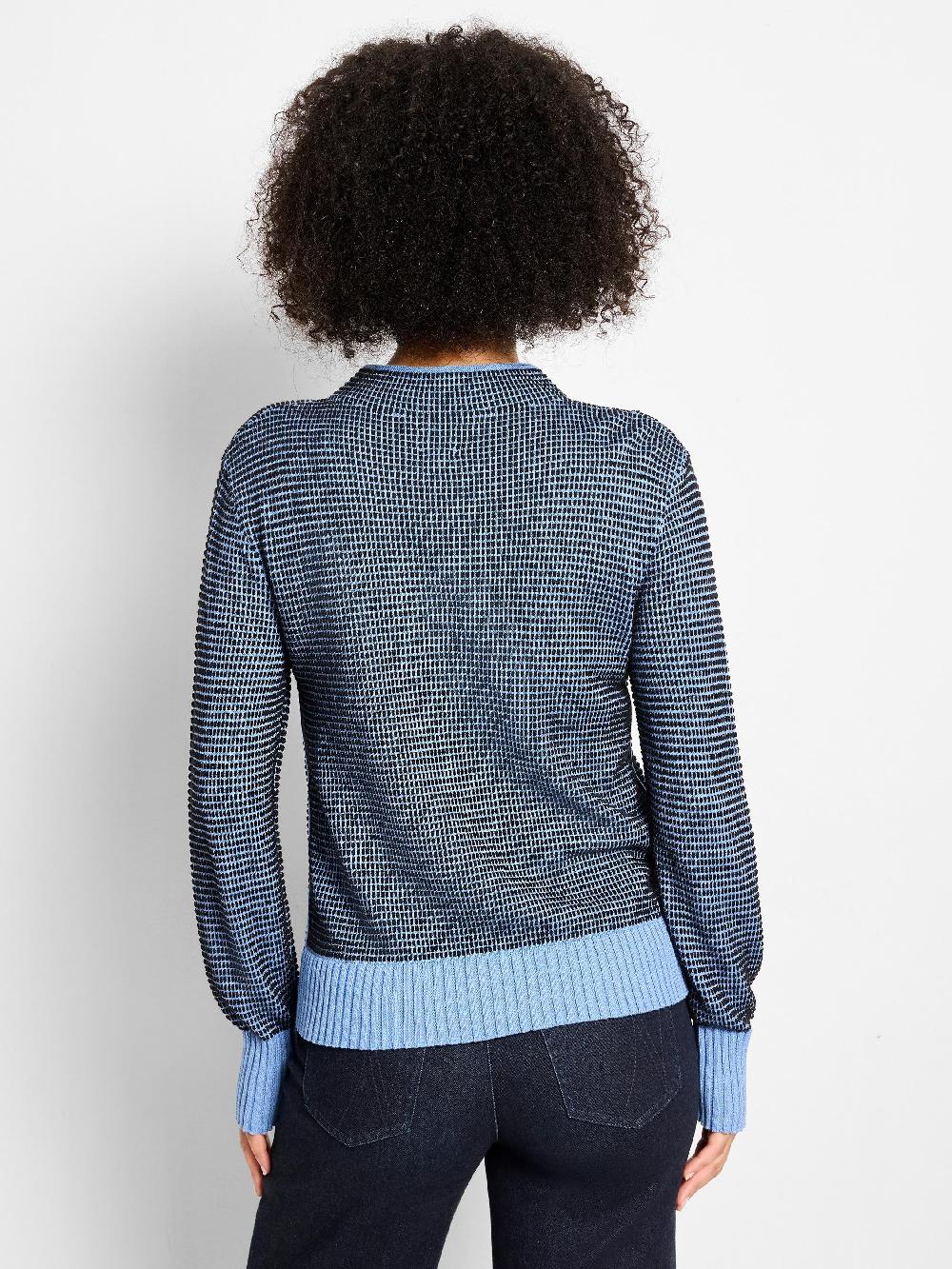 Nic Zoe Funnel Neck Pixel Knit Sweater