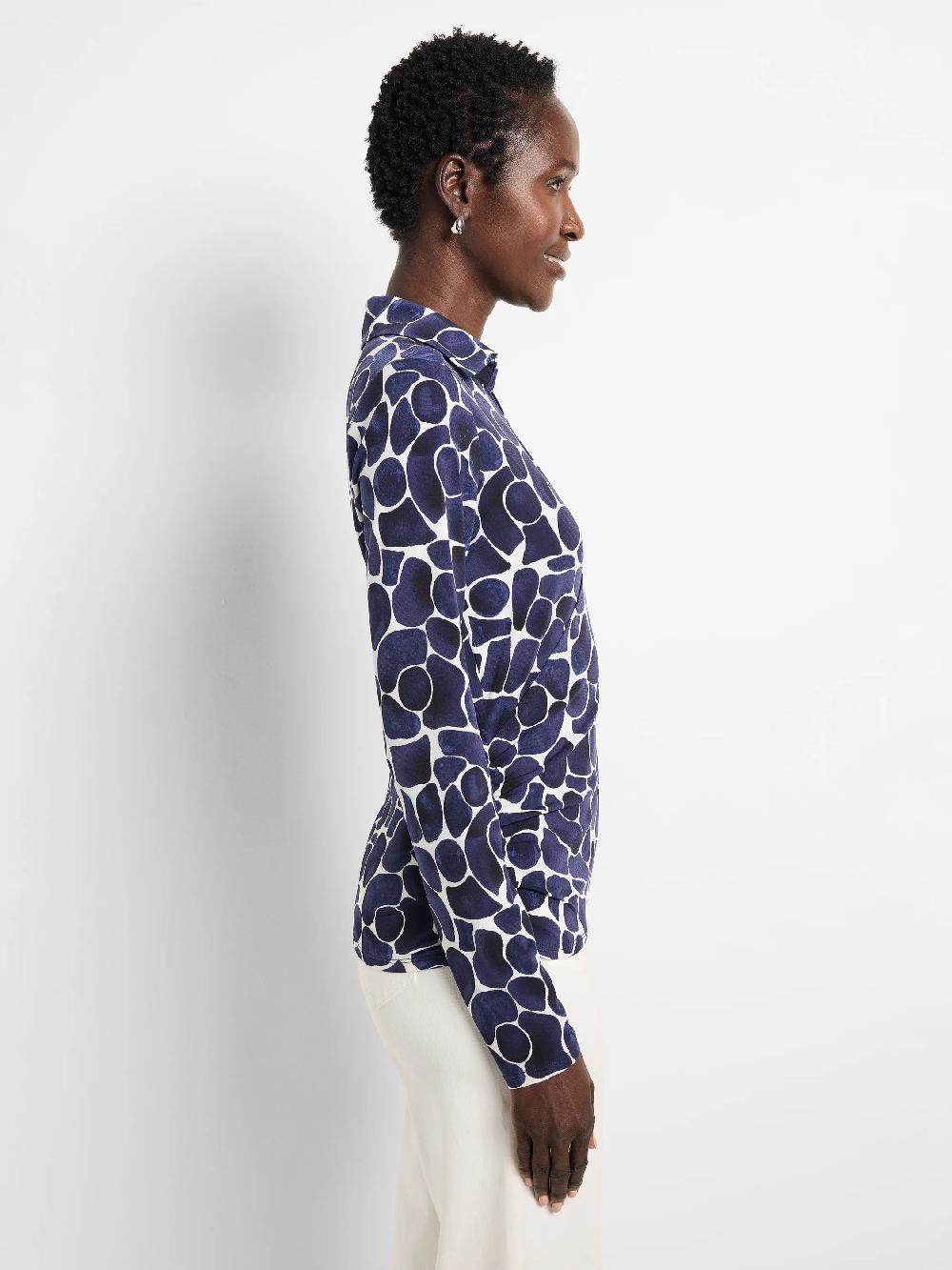 Nic Zoe Geo Pebble Knit Wrap Top