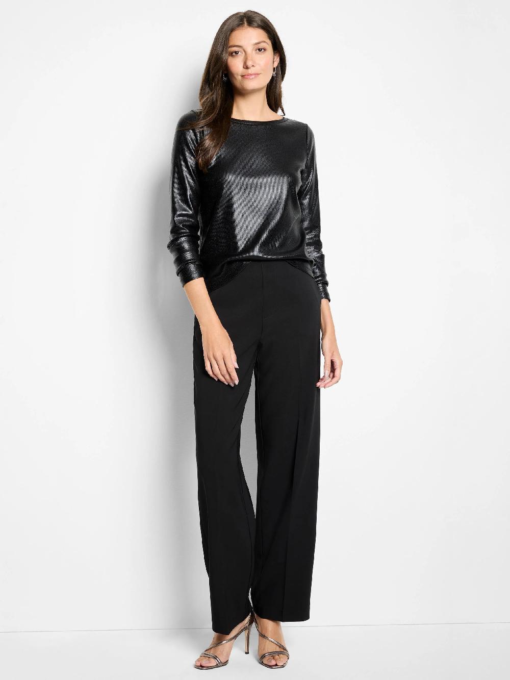 Nic Zoe Glazed Rib Boat Neck Tee