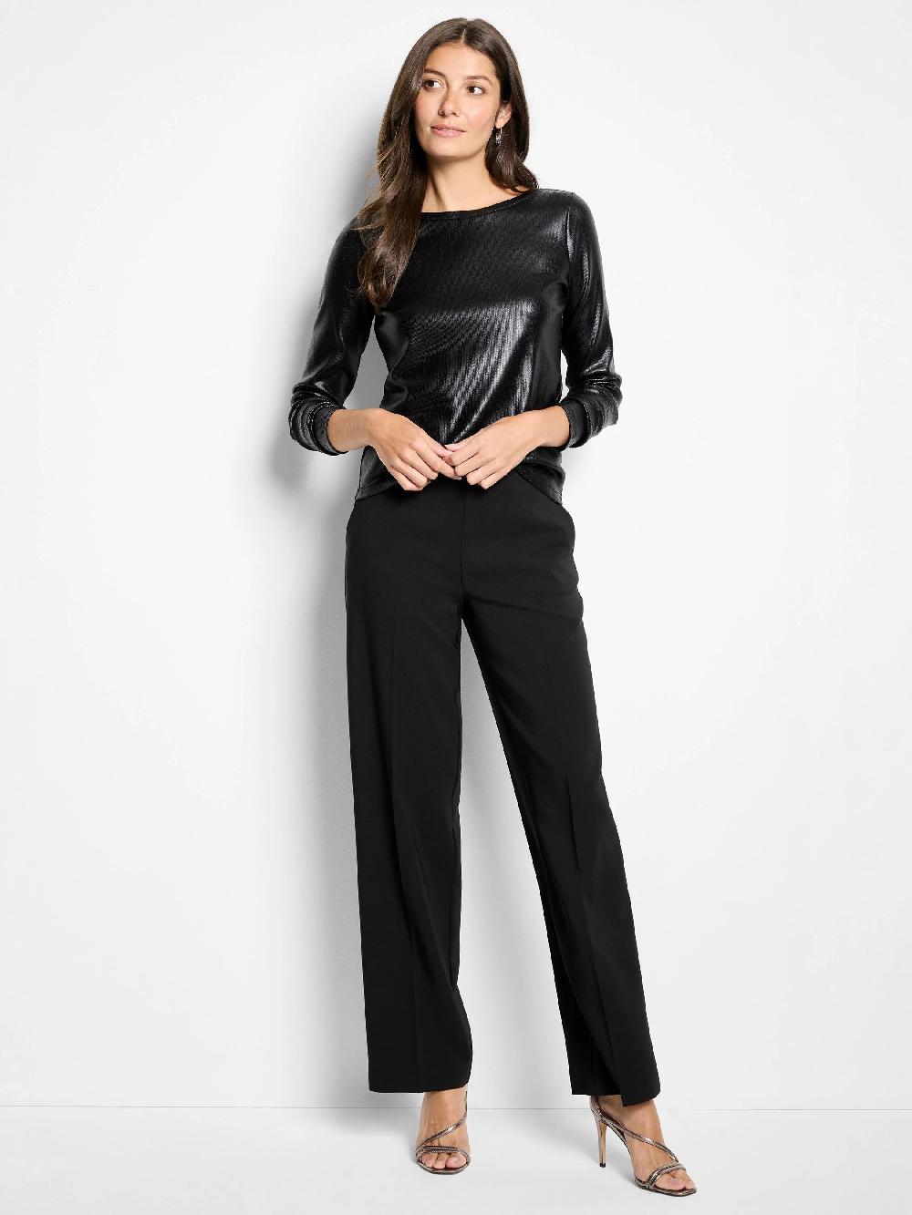 Nic Zoe Glazed Rib Boat Neck Tee