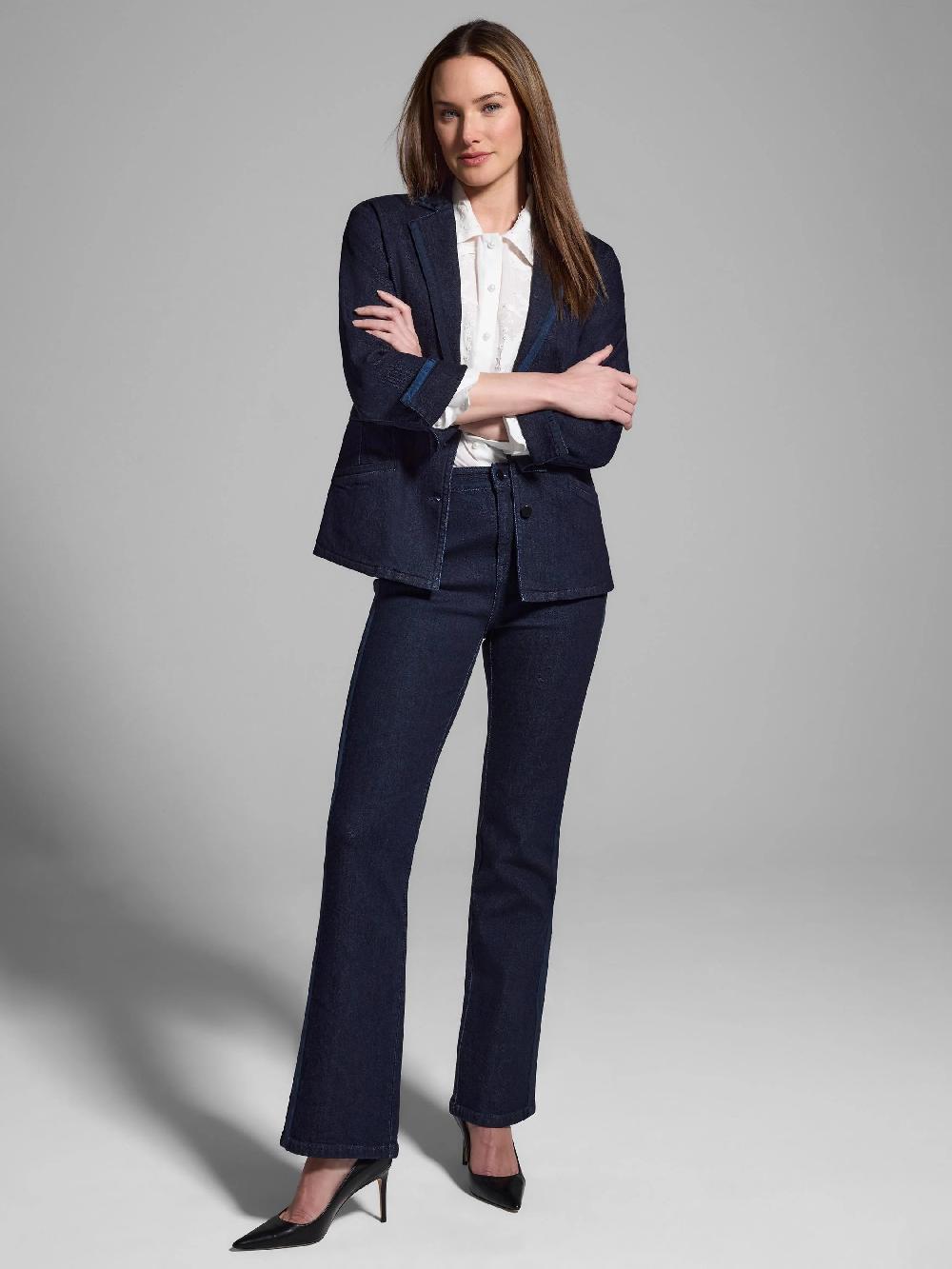 Nic Zoe Gold Label 31" Ribbon Trim Breakaway Jeans