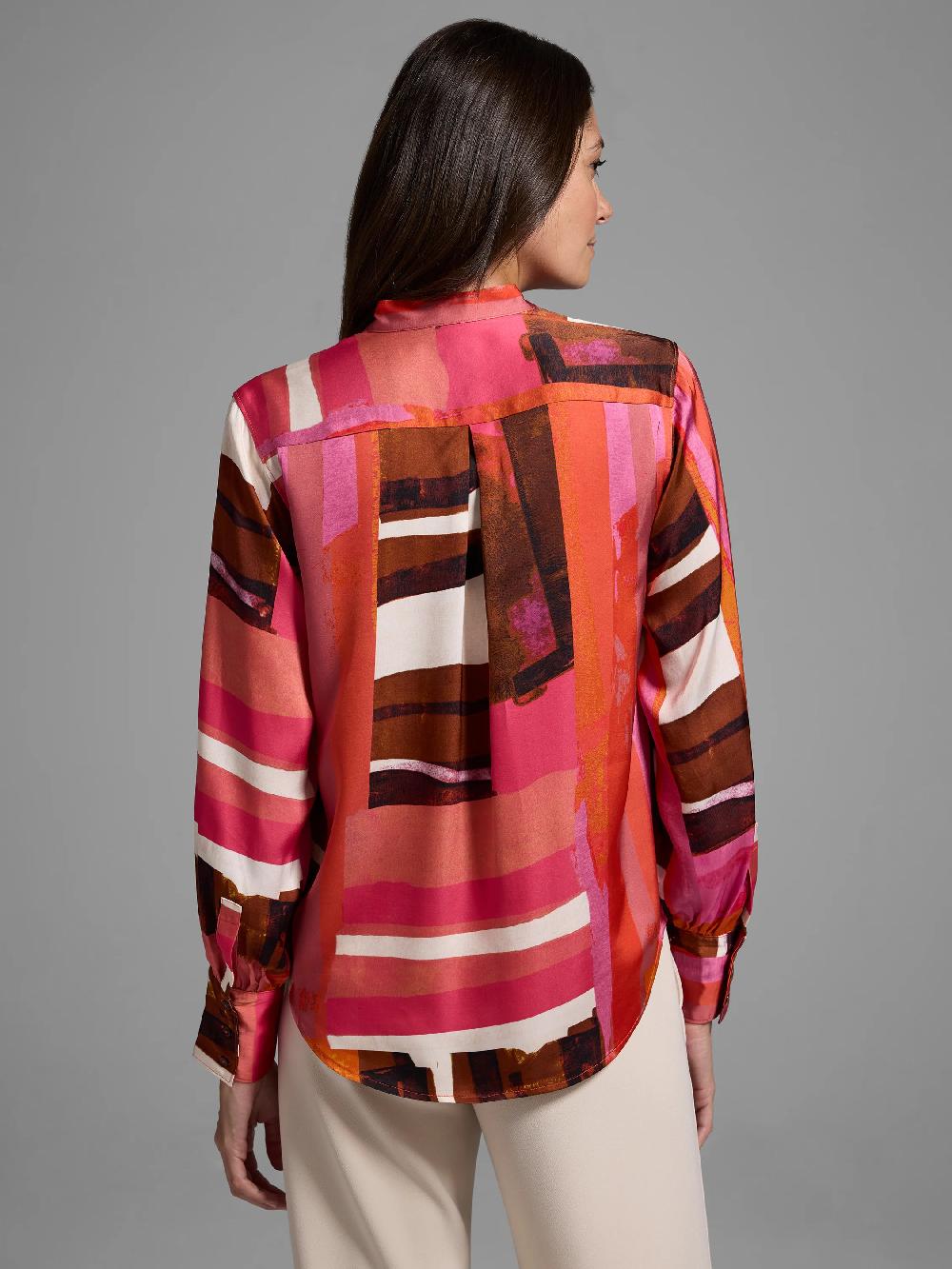 Nic Zoe Gold Label Artful Blocks Glossy Blouse