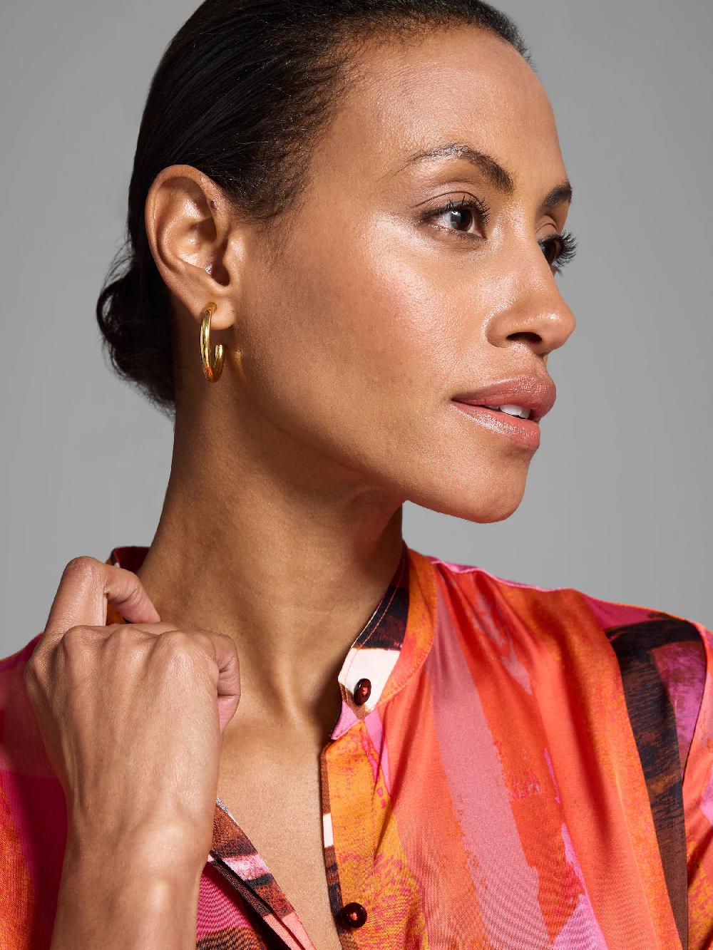 nic zoe Gold Label Artful Blocks Glossy Shirtdress