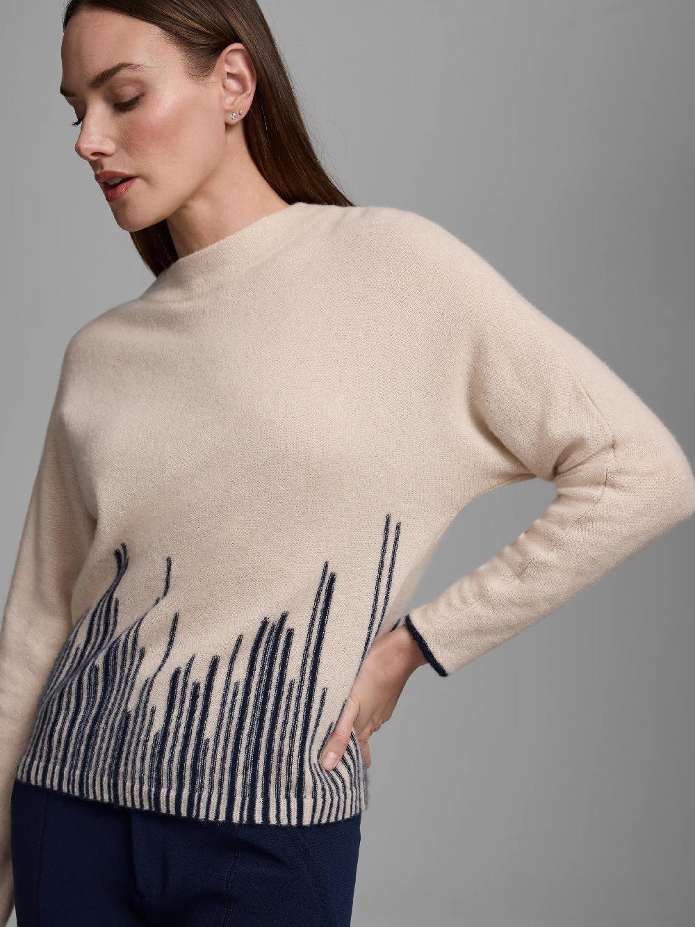 Nic Zoe Gold Label Cashmere Flame Stitch Sweater