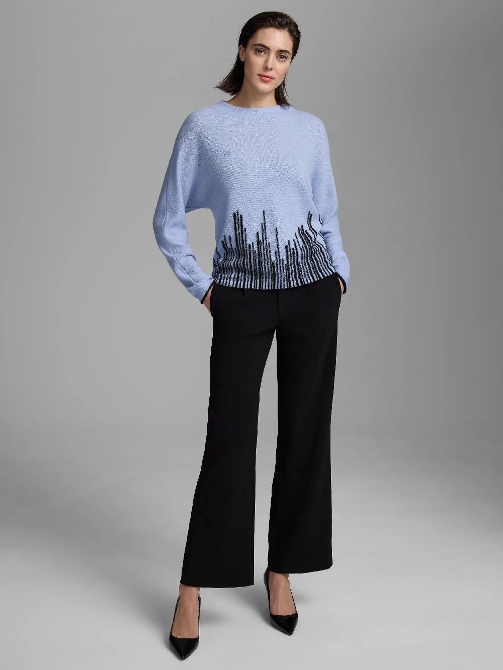 Nic Zoe Gold Label Cashmere Flame Stitch Sweater