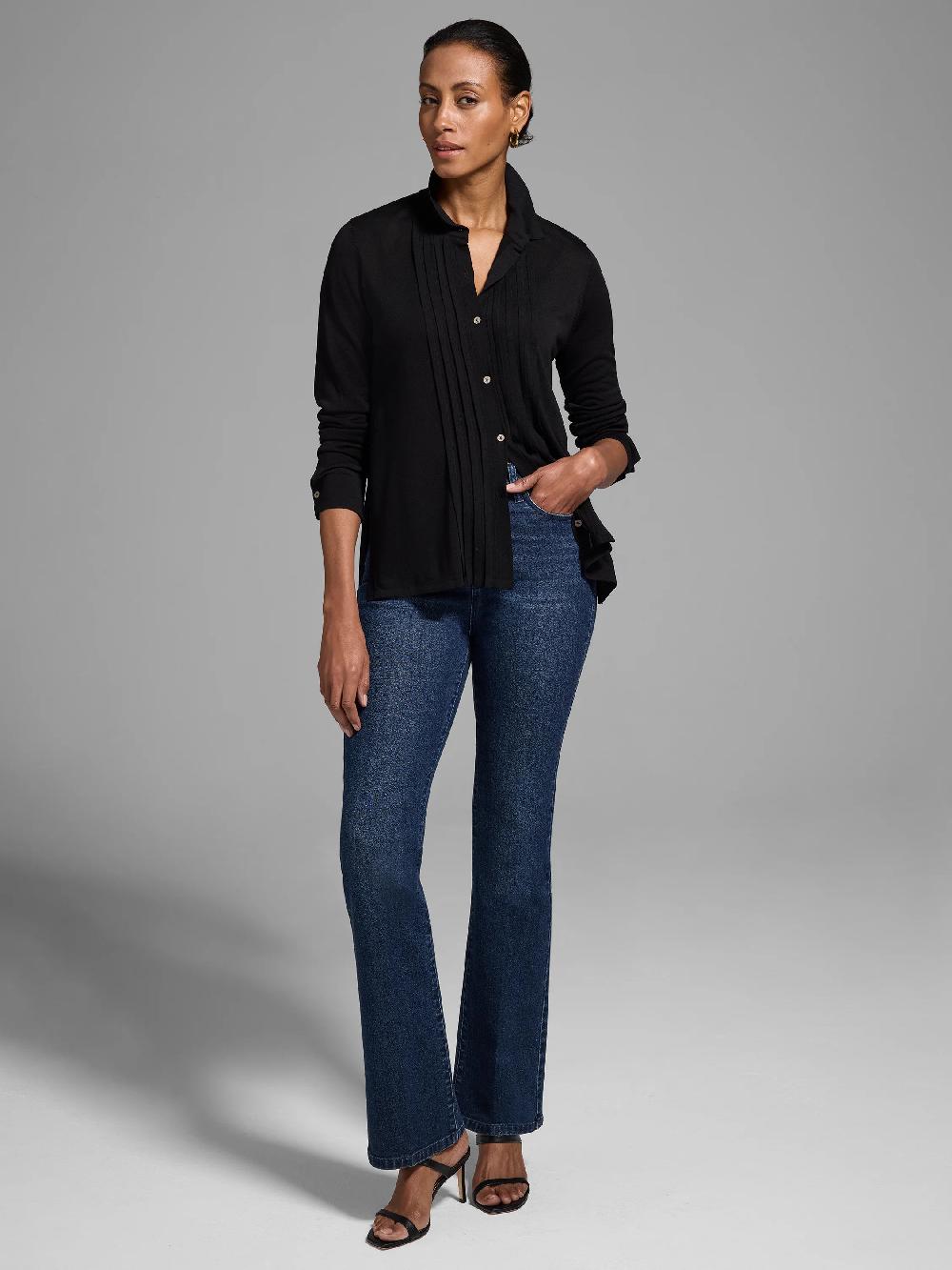 Nic Zoe Gold Label Drapey Tencel Tucked Sweater