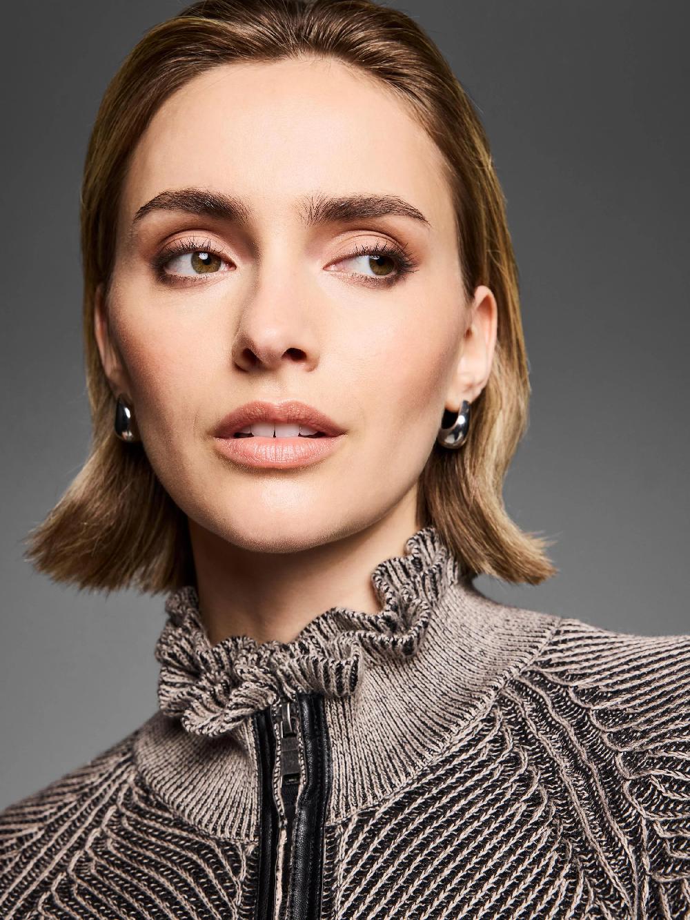 nic zoe Gold Label Engineered Zip Cardigan