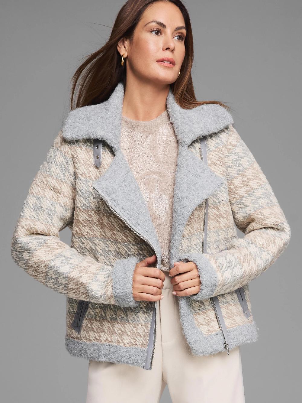 Nic Zoe Gold Label Houndstooth Knit Jacket
