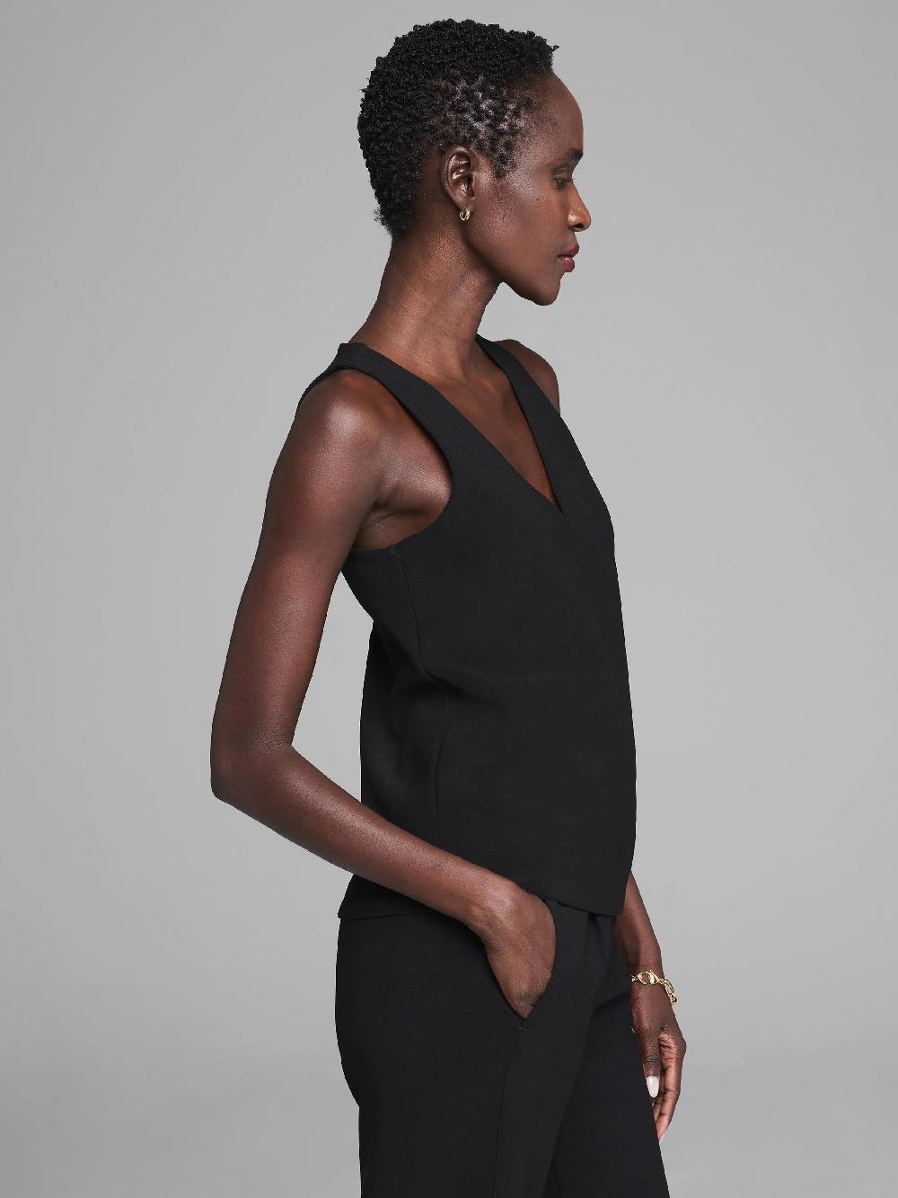 Nic Zoe Gold Label Knit Scuba V-Neck Tank